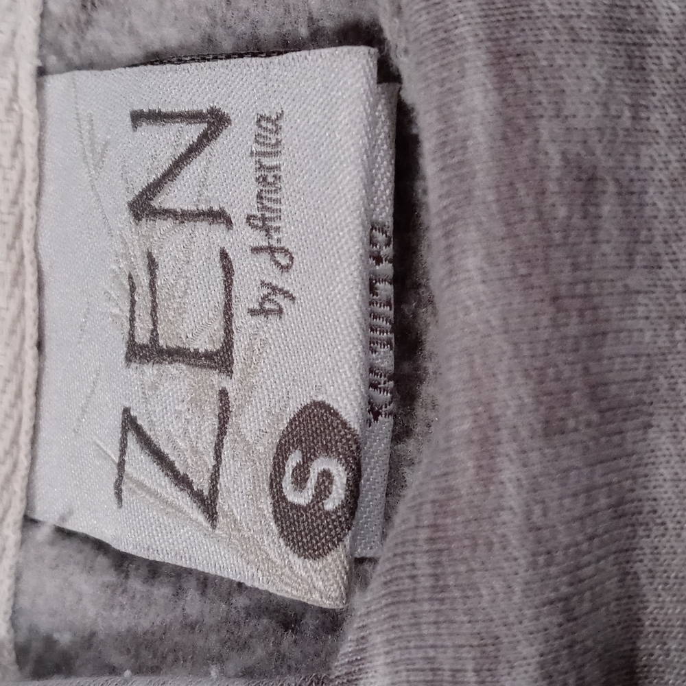 Zen J. America women's size S grey/white hoodie pullover sweat set w/ pockets. - Picture 2 of 4